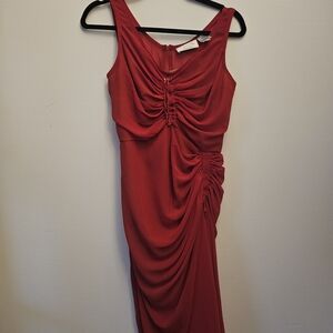 Byron Lars Ruched Red Dress